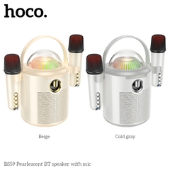 Loa Karaoke HOCO BS59 Kèm 2 Micro Không Dây Bluetooth Pearlescent Chính Hãng [BH: 1 NĂM]