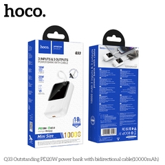 Pin sạc nhanh 20w HOCO Q33 10.000mAh dự phòng PD20W có màn hình LED, kèm cáp hai chiều liền thân chính hãng [BH: 1 NĂM]
