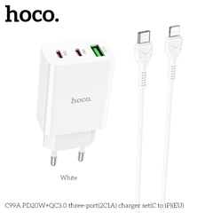Bộ sạc Hoco C99a c to ip PD 20w QC3.0 (2C1A) chính hãng [BH 1 năm]