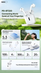 Tai nghe Bluetooth Remax PD-BT220 True Wireless kiểu airpods 2 siêu đẹp [BH 1 Năm]
