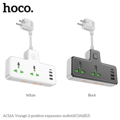 Ổ cắm điện đa năng HOCO AC11A PD17W 3 cổng USB + 1 cổng Type C cáp dài 8,5cm chính hãng [BH 1 NĂM]