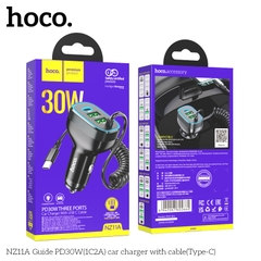 Sạc xe HOCO NZ11A cáp Type-C 2U1C 30W chính hãng [BH 1 NĂM]