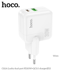 Cóc sạc nhanh 30w Hoco C111A (1 cổng Type C PD30W + 1 cổng USB QC3.0) chính hãng [BH 1 Năm]