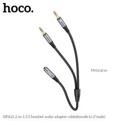 Cáp chuyển âm thanh HOCO UPA21 (2 đực thành 1 cái) đầu 3.5mm chính hãng [BH 1 năm]