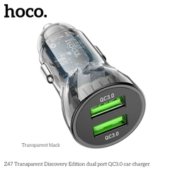 Tẩu sạc xe hơi Hoco Z47 QC3.0 2 cổng USB 20W Chính hãng [BH 1 NĂM]