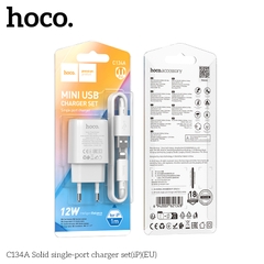 Bộ sạc 12w HOCO C134A cáp USB ra iPhone Lighting (EU) chính hãng [BH 1 Năm]