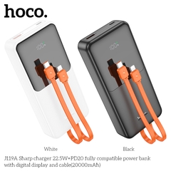 Pin sạc nhanh 22.5w HOCO J119A 20.000mAh dự phòng có màn hình kèm cáp liền pin chính hãng [BH: 1 NĂM]