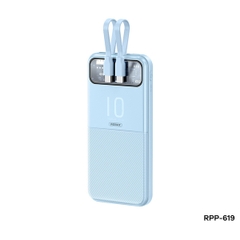 Pin sạc nhanh 22.5w Remax RPP-619 10.000mAh dự phòng PD QC3.0 chính hãng, kèm cáp liền pin, trong suốt lộ mạch [BH 1 năm]