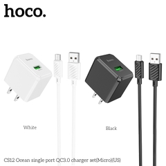 Bộ sạc nhanh Hoco CS12 Usb ra Micro 18W Q.C 3.0 chính hãng [BH 1 NĂM] / pktn sale