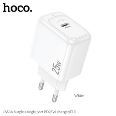 Cóc sạc nhanh 25W Hoco CS53A (1 cổng Type C PD25W) chính hãng [BH 1 Năm]