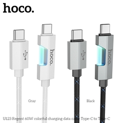 Cáp sạc truyền dữ liệu có đèn báo Hoco U123 c-c cổng Type-C ra Type-C chính hãng  [BH 1 NĂM]