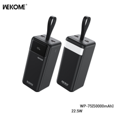 Pin sạc nhanh 22.5w Wekome WP-75 50.000mAh dự phòng QC3.0+PD 22.5W chính hãng [BH 1 Năm]