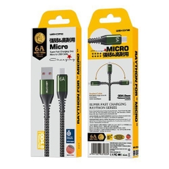 Cáp sạc nhanh 6A Wekome WDC-169a usb ra type-c dây dù chính hãng [BH 1 năm]