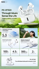 Tai Nghe Bluetooth Remax PD-BT520 True Wireless V5.3 kiểu dáng Airpods Pro chính hãng [BH 1 năm]