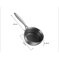 Chảo chống dính inox 18cm tổ ong, có 2 rãnh trên miệng chảo để rót dầu thừa tiện lợi [BH: NONE]