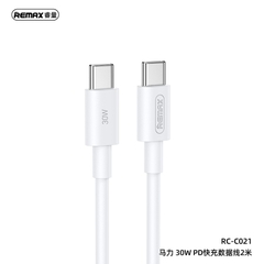 Cáp sạc nhanh 30w Remax RC-C021 (c-c 2m) 2 đầu type-c chính hãng [BH 1 năm]