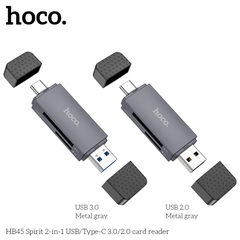Đầu đọc thẻ nhớ HOCO HB45 2 trong 1 USB/TYPE-C (USB 2.0) chính hãng [BH 1 năm]