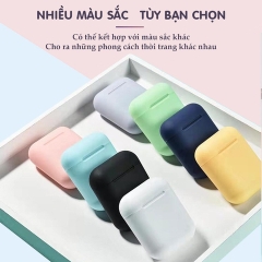 Tai nghe bluetooth i12 nhiều màu (2 tai có doc sạc, ko nút cao su) [BH: 3 THÁNG]