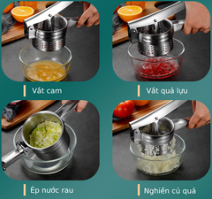 Dụng cụ ép hoa quả cầm tay inox mới có lỗ lược [BH: NONE]