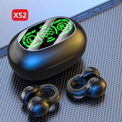 Tai nghe Bluetooth V5.3 52X ÂM THANH VÒM NỔI 9D nhét tai kèm doc sạc có màn hình hiển thị % pin, chui Type C [BH: 6 THÁNG]