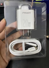 Bộ sạc nhanh GaN 20w PD PISEN CL-02 (C-L) 1.2m chính hãng (cáp type-c ra iphone lightning) - BH 1 năm