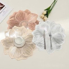Tấm lót ly, thìa nĩa cao cấp cho bàn ăn sang trọng hình Hoa Sen [BH: None]