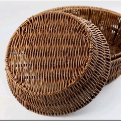 Rổ nhựa đan giả giỏ mây size 25.5cm HT.735 [BH: NONE]