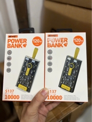 Pin sạc dự phòng sạc nhanh 120W SYC S137 trong suốt, dung lượng 10.000mAh có màn hình hiển thị % pin kèm dây treo  [BH: 1 Năm]