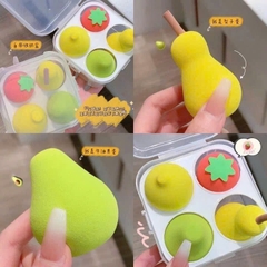 Hộp 4 mút tán kem nền, tán phấn siêu mịn hình trái cây cute [BH: NONE] 1l9a2