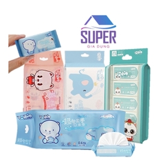 Khăn Giấy Ướt Mini Set 8 Gói (64 tờ) Dễ Thương Bỏ Túi Tiện Lợi