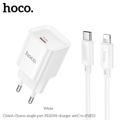Bộ sạc nhanh 20W HOCO C146A (c-l) Type-C ra iPhone Lightning chính hãng [BH 1 NĂM]