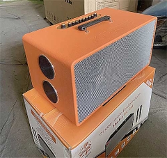 Loa bluetooth Karaoke xách tay SoundBox MK-284 8 củ loa bọc giả da siêu đẹp kèm 2 mic UHF chống hú