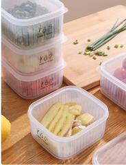 Hộp nhựa bảo quản hành tỏi, đựng đồ tủ lạnh có khay ráo nước kèm nắp tiện lợi [BH: None] 2Tr1401