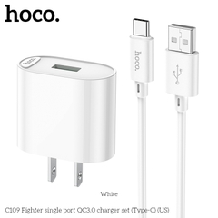 Bộ sạc nhanh 18w HOCO C109 USB ra Type-C chính hãng [BH 1 năm]