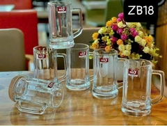 Set 6 ly uống bia thủy tinh QUING PING GUO 380ML có tay cầm ZB-18 [BH: none]