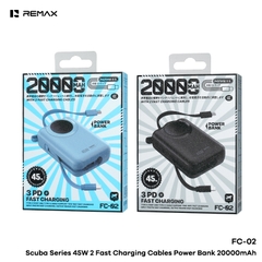 Pin sạc dự phòng REMAX FC-02 20.000mAh sạc nhanh 45w kèm cáp sạc liền pin siêu tiện lợi