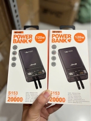 Pin sạc nhanh 120W max SYC S153 20.000mAh, kèm cáp liền thân, có màn hình hiển thị % pin chính hãng [BH: 1 NĂM]