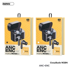 Tai nghe bluetooth REMAX Cozybuds W28N kiểu dáng Airpods True Wireless V5.4 30mAh/350mAh ANC+ENC chính hãng [BH: 1 Năm]