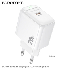Cóc sạc nhanh 20W BOROFONE BAS43A (EU) (1 cổng Type C) chính hãng [BH 1 năm]