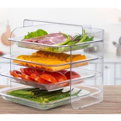 Khay đựng thực phẩm 4 tầng HKR-5599 có thể tháo rời, có quai cầm tiện lợi [BH: NONE]
