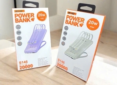 Pin sạc nhanh 20W max SYC S146 20.000mAh siêu mỏng, cáp liền thân có màn hình hiển thị % pin kèm móc treo pin chính hãng [BH: 1 NĂM]