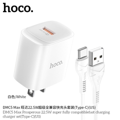 Bộ sạc nhanh 22.5w HOCO DMC5 Max cáp USB ra Type C chính hãng [BH 1 năm]