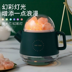 Đèn xông tinh dầu, phun sương kiểu dáng Ấm bằng muối Himalaya tự nhiên [BH: 1 Tuần]