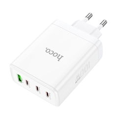 Cóc sạc nhanh 100W Hoco N31 (EU) 4 cổng (1 cổng Usb A + 3 cổng Type C), sạc được Laptop chính hãng [BH: 1 NĂM]