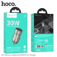 Cóc sạc nhanh xe hơi 30w HOCO Z57 1 cổng Type C chính hãng [BH 1 năm]