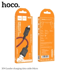 Cáp sạc truyền dữ liệu Hoco X94 cổng USB ra Micro 2.4A dài 1M chính hãng [BH 1 NĂM]