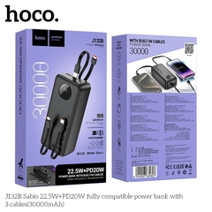 Pin sạc nhanh 22.5w HOCO J132B 30.000mAh dự phòng kèm 3 cáp liền pin có led chính hãng [BH 1 Năm]