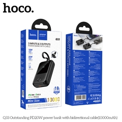Pin sạc nhanh 20w HOCO Q33 10.000mAh dự phòng PD20W có màn hình LED, kèm cáp hai chiều liền thân chính hãng [BH: 1 NĂM]