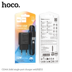 Bộ sạc 12w HOCO C134A cáp USB ra iPhone Lighting (EU) chính hãng [BH 1 Năm]