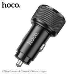 Cóc sạc nhanh 38W cho xe hơi Hoco NZ14A (1 cổng Type C PD + 1 cổng USB) đèn LED chính hãng [BH 1 năm]